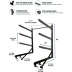 Chesapeake Kayak Storage Dock Rack – Portabarche a 4 Livelli Regolabile per Pontile