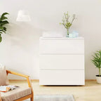 Modern 3-Drawer Chest of Drawers – Bedroom Dresser with Metal Handles