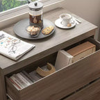 Cassettiera moderna a 3 cassetti – Comò da camera da letto con maniglie in metallo