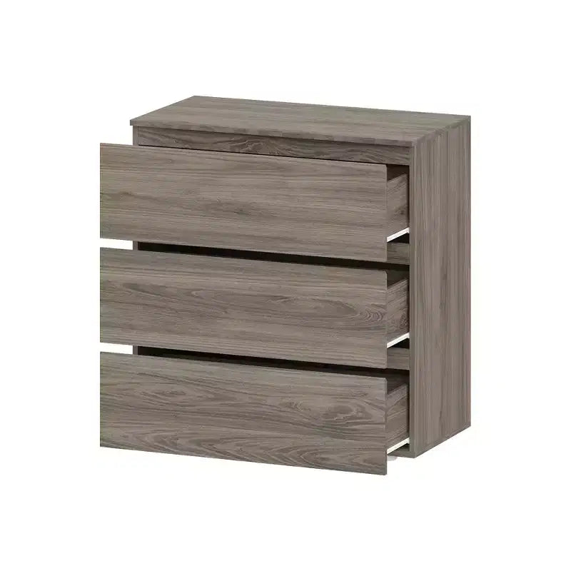 Cassettiera moderna a 3 cassetti – Comò da camera da letto con maniglie in metallo