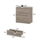 Cassettiera moderna a 3 cassetti – Comò da camera da letto con maniglie in metallo