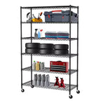 6-Tier Heavy-Duty Wire Shelving Metal Rack with Wheels – Multi-Use Storage