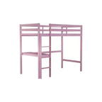 Letto a soppalco rialzato per materasso da circa 97 × 191 cm con Struttura in Legno di Gomma, Sponda di Sicurezza e Scrivania Integrata