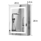 Pensile a specchio con luce, antiappannamento e dimmer – Alluminio da parete