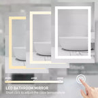 Pensile a specchio con luce, antiappannamento e dimmer – Alluminio da parete