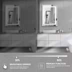 Pensile a specchio con luce, antiappannamento e dimmer – Alluminio da parete