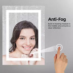 Pensile a specchio con luce, antiappannamento e dimmer – Alluminio da parete