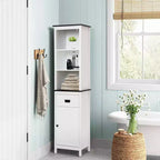 Mobile contenitore da bagno a torre in legno bianco da 160 cm