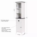 Mobile contenitore da bagno a torre in legno bianco da 160 cm