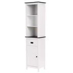 Mobile contenitore da bagno a torre in legno bianco da 160 cm