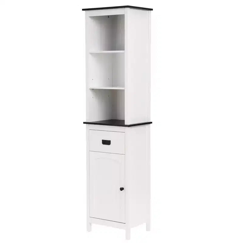 Mobile contenitore da bagno a torre in legno bianco da 160 cm