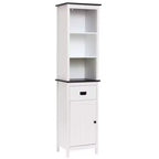 Mobile contenitore da bagno a torre in legno bianco da 160 cm