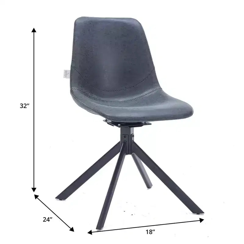 Sedia da pranzo girevole Markley Modern in pelle – Seduta imbottita con gambe in metallo