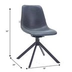 Sedia da pranzo girevole Markley Modern in pelle – Seduta imbottita con gambe in metallo