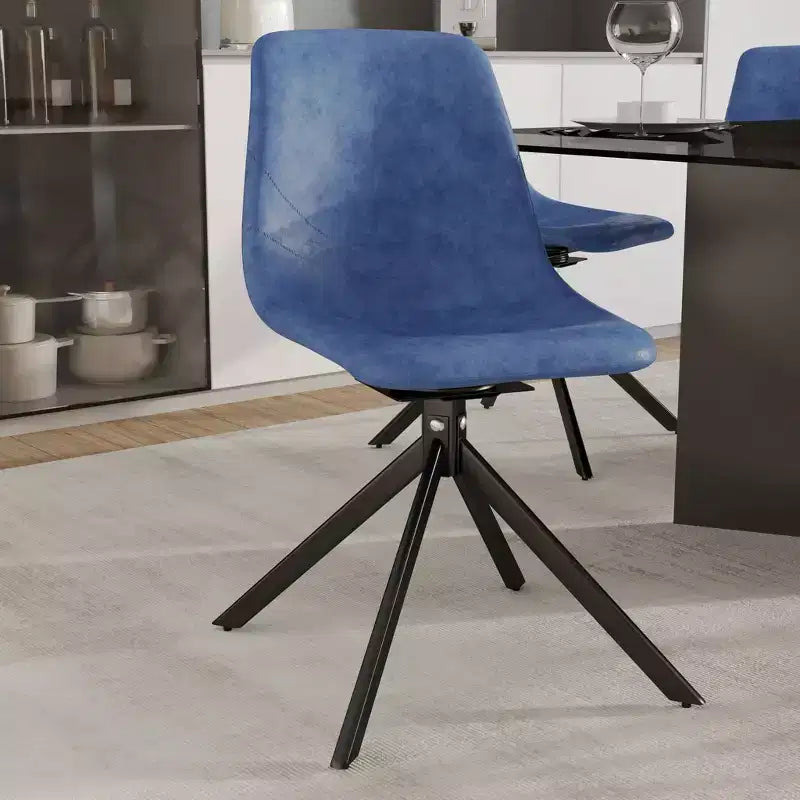 Sedia da pranzo girevole Markley Modern in pelle – Seduta imbottita con gambe in metallo