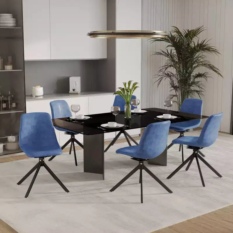 Sedia da pranzo girevole Markley Modern in pelle – Seduta imbottita con gambe in metallo