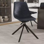Sedia da pranzo girevole Markley Modern in pelle – Seduta imbottita con gambe in metallo