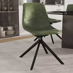 Sedia da pranzo girevole Markley Modern in pelle – Seduta imbottita con gambe in metallo