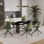 Sedia da pranzo girevole Markley Modern in pelle – Seduta imbottita con gambe in metallo