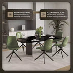 Sedia da pranzo girevole Markley Modern in pelle – Seduta imbottita con gambe in metallo