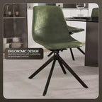 Sedia da pranzo girevole Markley Modern in pelle – Seduta imbottita con gambe in metallo
