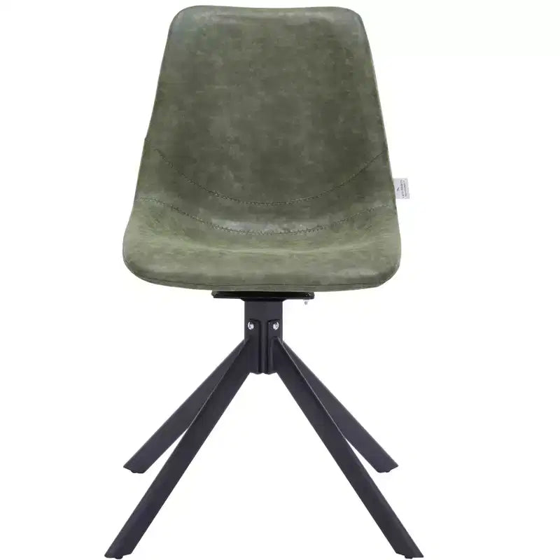 Sedia da pranzo girevole Markley Modern in pelle – Seduta imbottita con gambe in metallo