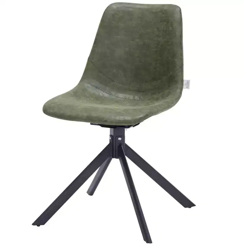 Sedia da pranzo girevole Markley Modern in pelle – Seduta imbottita con gambe in metallo