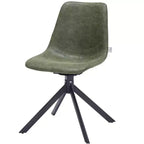 Sedia da pranzo girevole Markley Modern in pelle – Seduta imbottita con gambe in metallo