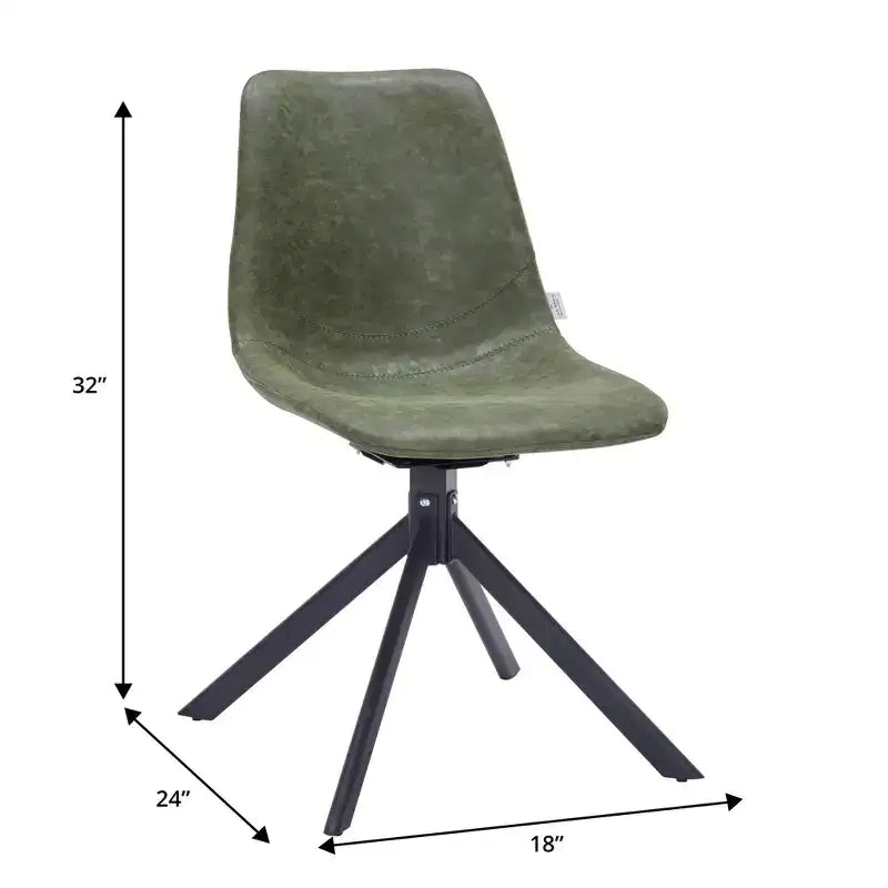 Sedia da pranzo girevole Markley Modern in pelle – Seduta imbottita con gambe in metallo