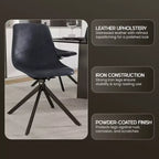 Sedia da pranzo girevole Markley Modern in pelle – Seduta imbottita con gambe in metallo