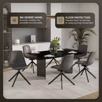 Sedia da pranzo girevole Markley Modern in pelle – Seduta imbottita con gambe in metallo