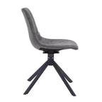 Sedia da pranzo girevole Markley Modern in pelle – Seduta imbottita con gambe in metallo