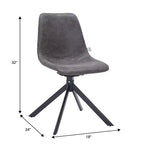 Sedia da pranzo girevole Markley Modern in pelle – Seduta imbottita con gambe in metallo