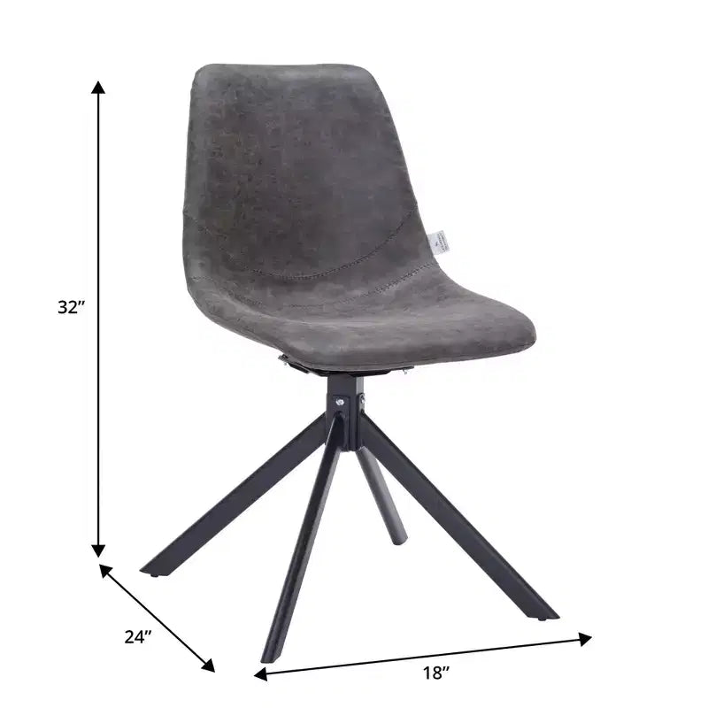 Sedia da pranzo girevole Markley Modern in pelle – Seduta imbottita con gambe in metallo