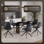Sedia da pranzo girevole Markley Modern in pelle – Seduta imbottita con gambe in metallo