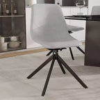 Sedia da pranzo girevole Markley Modern in pelle – Seduta imbottita con gambe in metallo