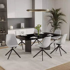 Sedia da pranzo girevole Markley Modern in pelle – Seduta imbottita con gambe in metallo