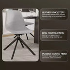 Sedia da pranzo girevole Markley Modern in pelle – Seduta imbottita con gambe in metallo