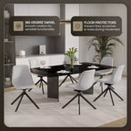 Sedia da pranzo girevole Markley Modern in pelle – Seduta imbottita con gambe in metallo