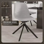 Sedia da pranzo girevole Markley Modern in pelle – Seduta imbottita con gambe in metallo