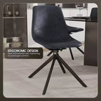 Sedia da pranzo girevole Markley Modern in pelle – Seduta imbottita con gambe in metallo