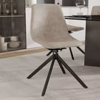 Sedia da pranzo girevole Markley Modern in pelle – Seduta imbottita con gambe in metallo
