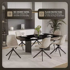 Sedia da pranzo girevole Markley Modern in pelle – Seduta imbottita con gambe in metallo