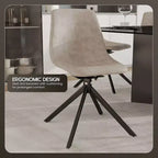 Sedia da pranzo girevole Markley Modern in pelle – Seduta imbottita con gambe in metallo