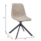 Sedia da pranzo girevole Markley Modern in pelle – Seduta imbottita con gambe in metallo