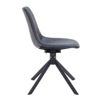 Sedia da pranzo girevole Markley Modern in pelle – Seduta imbottita con gambe in metallo