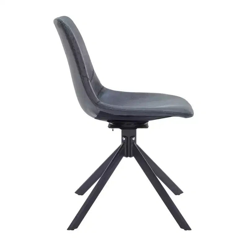Sedia da pranzo girevole Markley Modern in pelle – Seduta imbottita con gambe in metallo