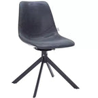 Markley Modern Leather Swivel Dining Chair – Upholstered Seat with Metal Legs