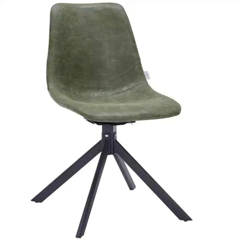 Sedia da pranzo girevole Markley Modern in pelle – Seduta imbottita con gambe in metallo