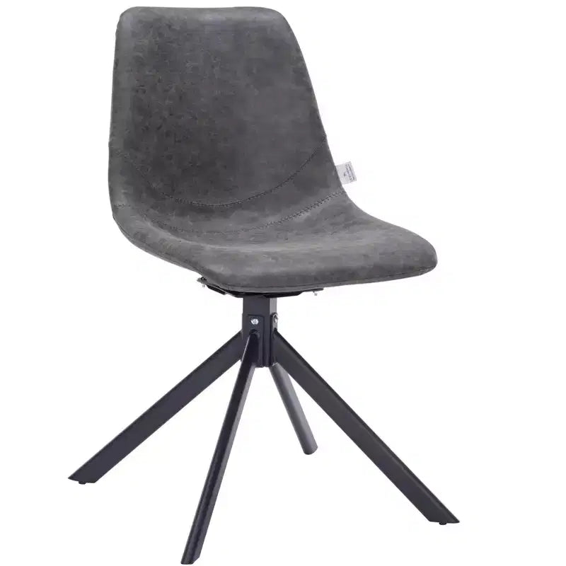 Sedia da pranzo girevole Markley Modern in pelle – Seduta imbottita con gambe in metallo